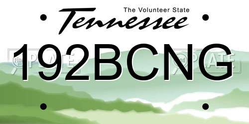 192BCNG Tennessee License Plate