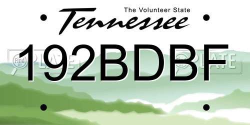 192BDBF Tennessee License Plate