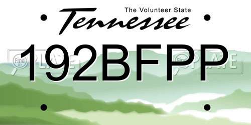 192BFPP Tennessee License Plate
