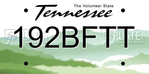 192BFTT Tennessee License Plate