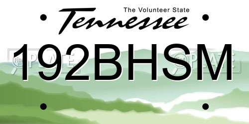 192BHSM Tennessee License Plate