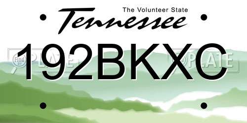 192BKXC Tennessee License Plate