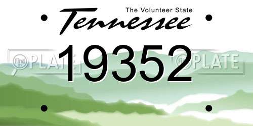 19352 Tennessee License Plate