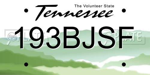 193BJSF Tennessee License Plate