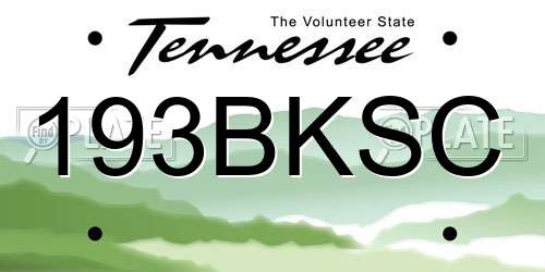 193BKSC Tennessee License Plate