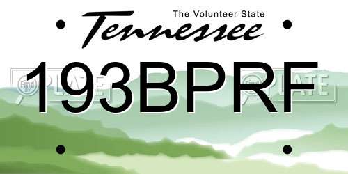 193BPRF Tennessee License Plate