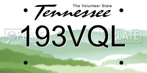193VQL Tennessee License Plate
