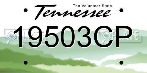 19503CP Tennessee License Plate