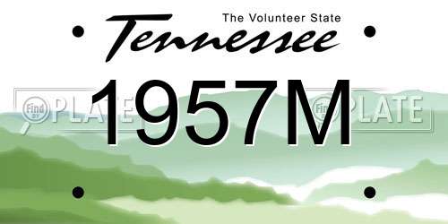 1957M Tennessee License Plate