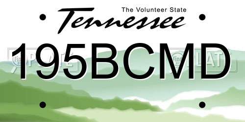 195BCMD Tennessee License Plate