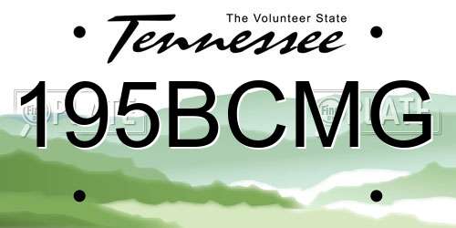 195BCMG Tennessee License Plate