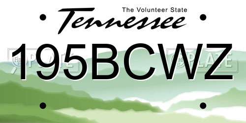195BCWZ Tennessee License Plate