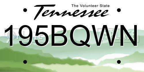195BQWN Tennessee License Plate