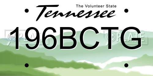 196BCTG Tennessee License Plate