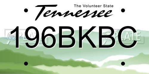 196BKBC Tennessee License Plate