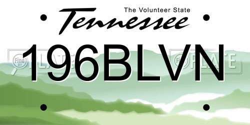 196BLVN Tennessee License Plate