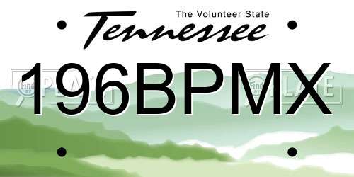 196BPMX Tennessee License Plate