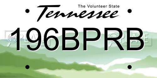 196BPRB Tennessee License Plate
