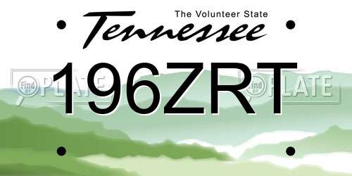 196ZRT Tennessee License Plate