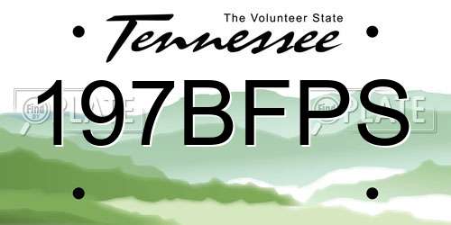 197BFPS Tennessee License Plate