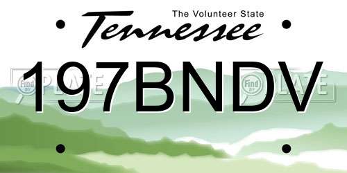 197BNDV Tennessee License Plate
