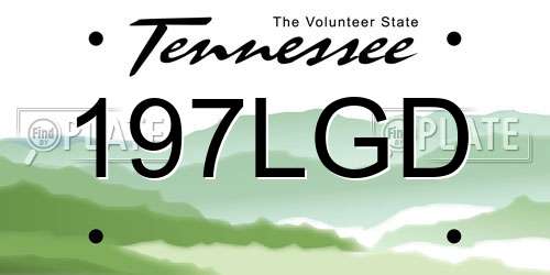 197LGD Tennessee License Plate
