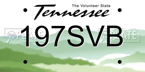 197SVB Tennessee License Plate