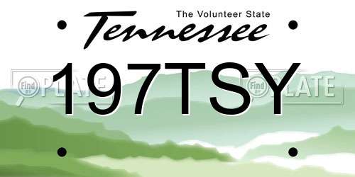 197TSY Tennessee License Plate