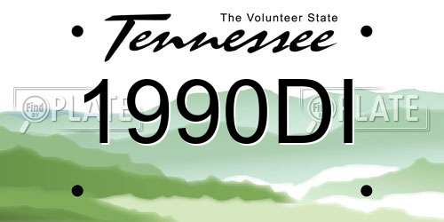 1990DI Tennessee License Plate