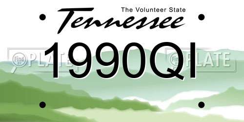 1990QI Tennessee License Plate