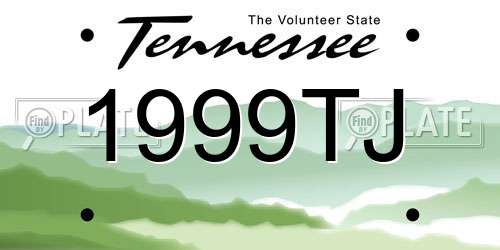 1999TJ Tennessee License Plate