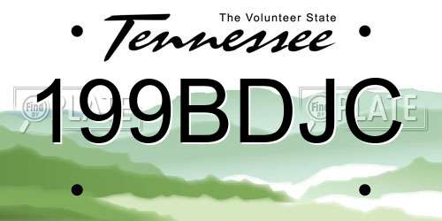 199BDJC Tennessee License Plate
