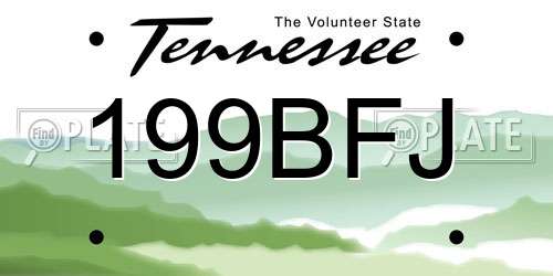 199BFJ Tennessee License Plate