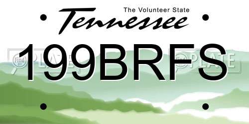 199BRFS Tennessee License Plate