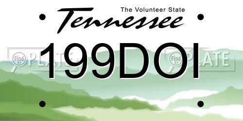 199DOI Tennessee License Plate