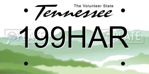 199HAR Tennessee License Plate