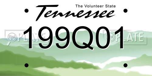 199Q01 Tennessee License Plate