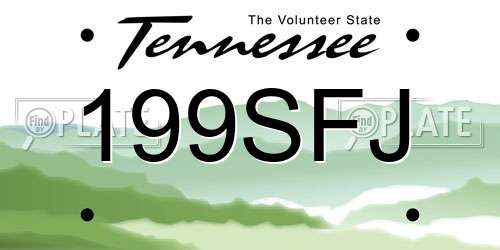 199SFJ Tennessee License Plate