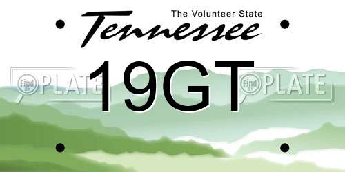 19GT Tennessee License Plate