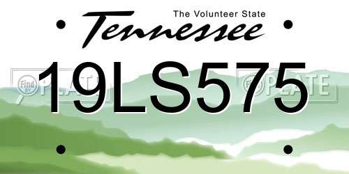 19LS575 Tennessee License Plate