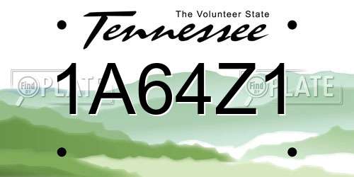 1A64Z1 Tennessee License Plate