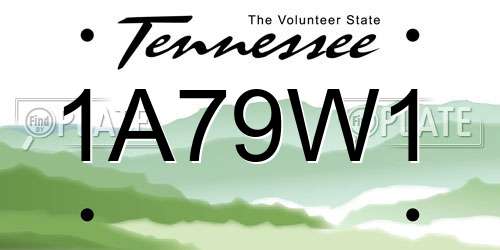 1A79W1 Tennessee License Plate