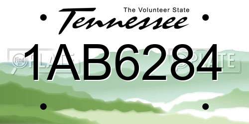 1AB6284 Tennessee License Plate