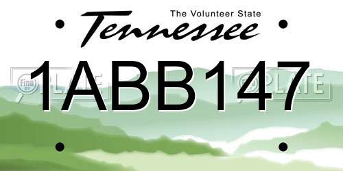 1ABB147 Tennessee License Plate