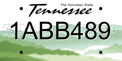 1ABB489 Tennessee License Plate