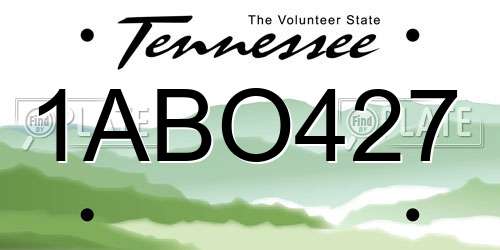 1ABO427 Tennessee License Plate