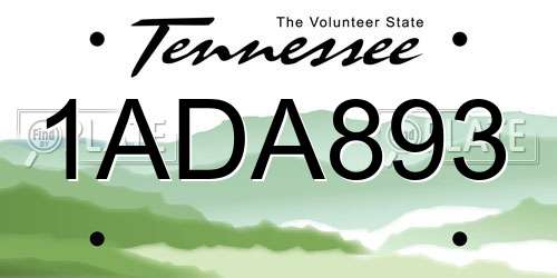 1ADA893 Tennessee License Plate