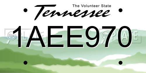1AEE970 Tennessee License Plate