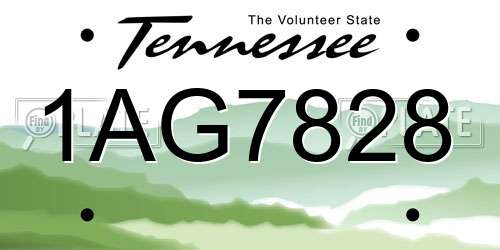 1AG7828 Tennessee License Plate