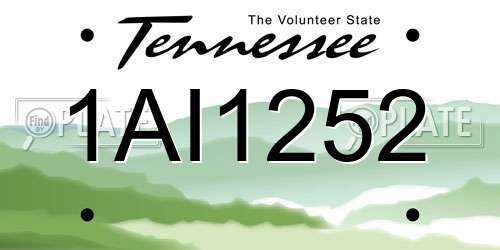 1AI1252 Tennessee License Plate